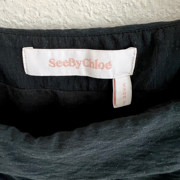 SEE BY CHLOE black bow tie midi dress / size M-L - Picture 3 of 9